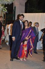 kunal roy kapoor with wife n daughter at Boman Irani_s son wedding reception on 20th Nov 2011.JPG